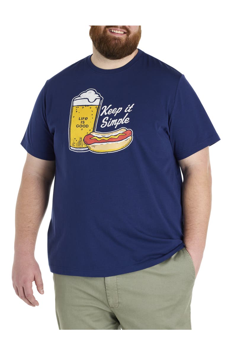 LIFE IS GOOD Big & Tall Keep It Simple Graphic Tee, Main, color, Navy