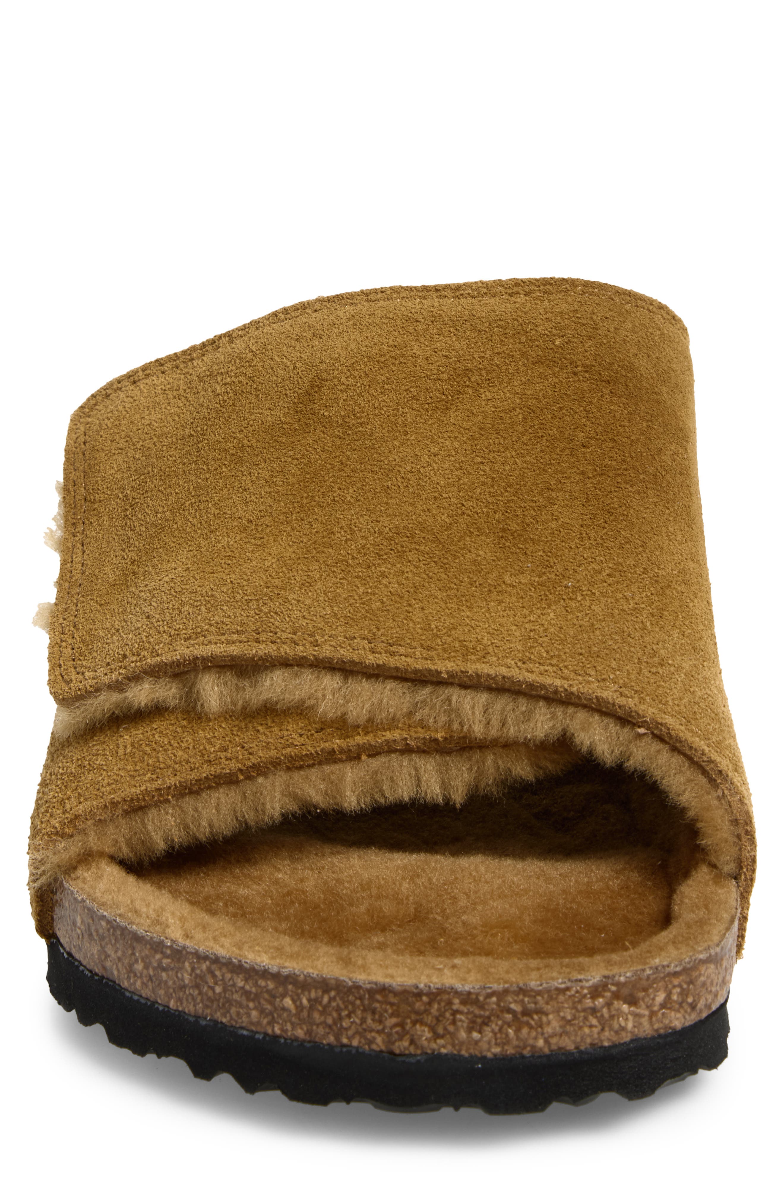Solana Genuine Shearling Slide Sandal, Alternate, color, CORK BROWN/ CORK BROWN