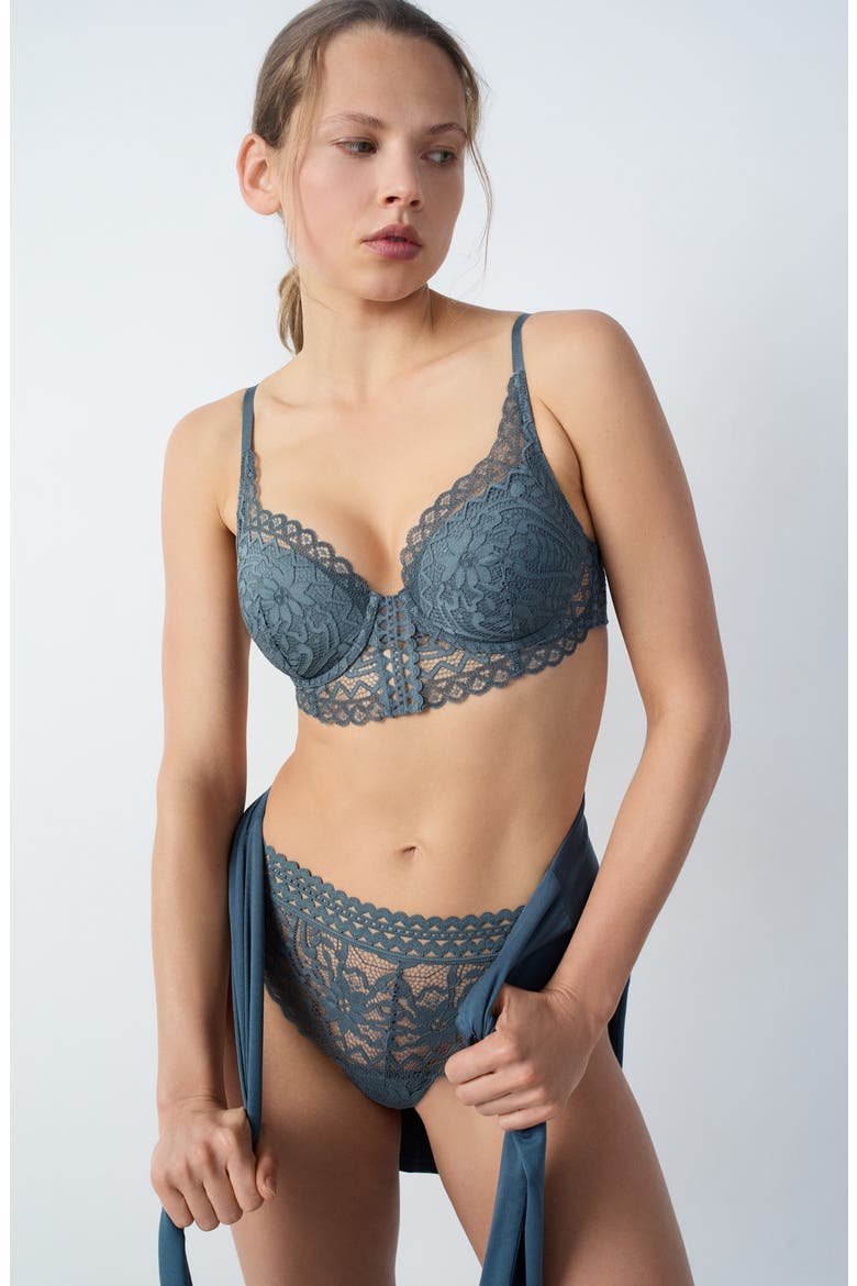 Dream Classique Longline Underwire Bra, Alternate, color, ANTHRACITE