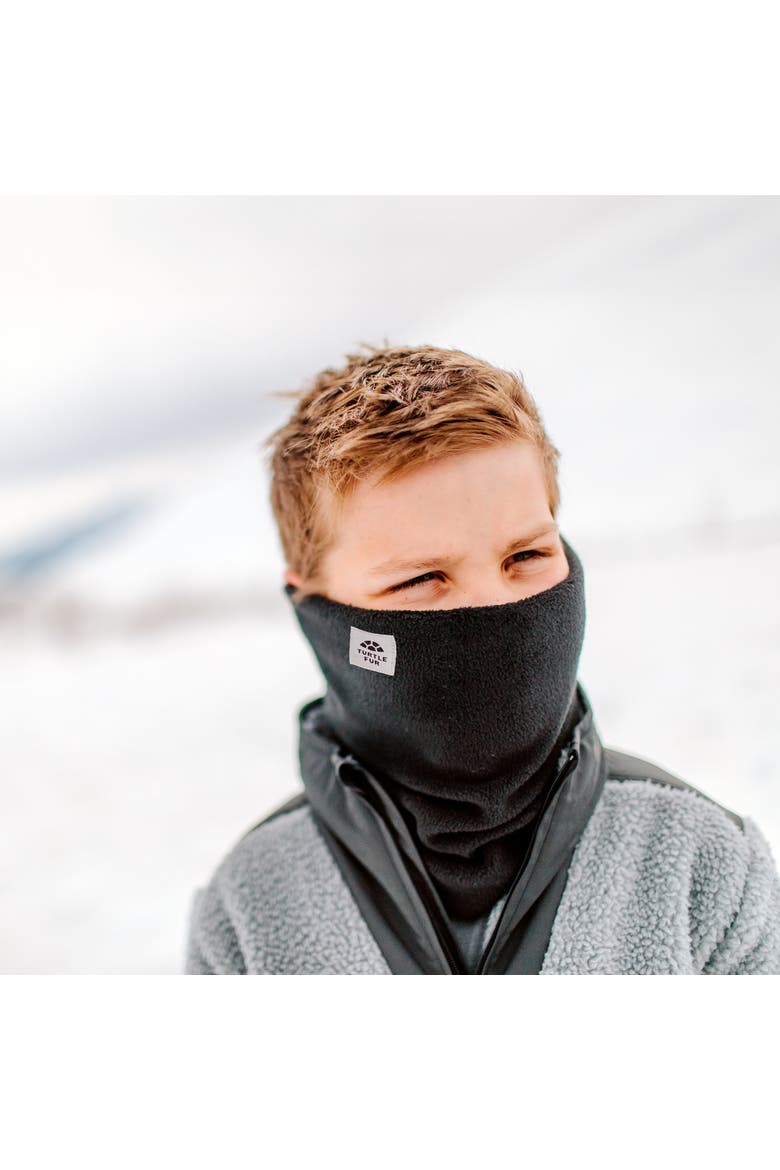 Youth Double-Layer Fleece Neck Warmer, Alternate, color, Charcoal