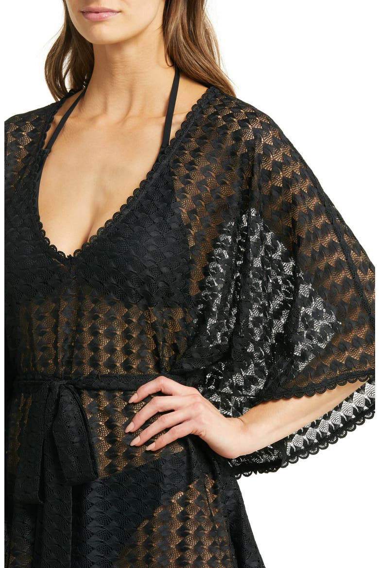 Petra Eyelet Cover-Up Dress, Alternate, color, BLACK
