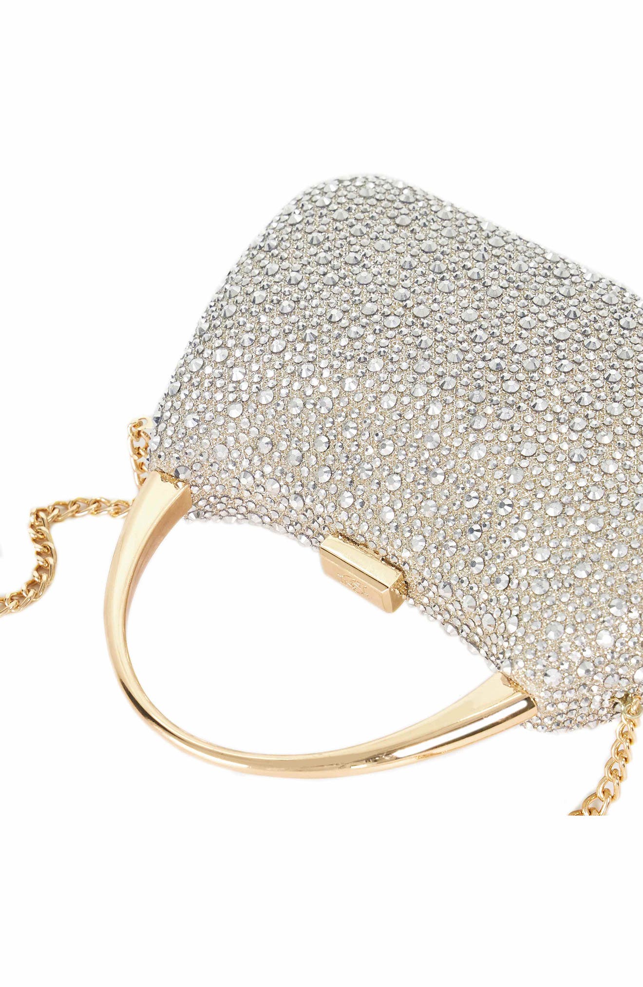 Beamings Crystal Embellished Top Handle Clutch, Alternate, color, GOLD