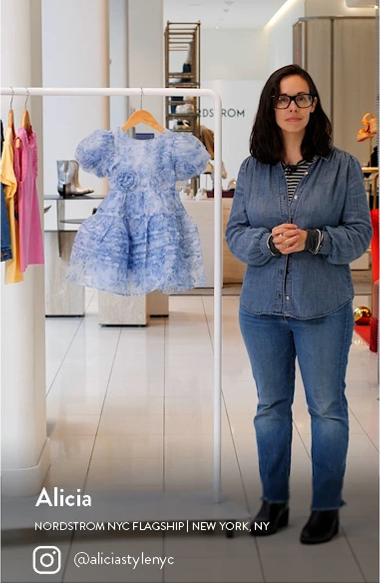 Kids' Puff Sleeve Organza Dress, sales video thumbnail