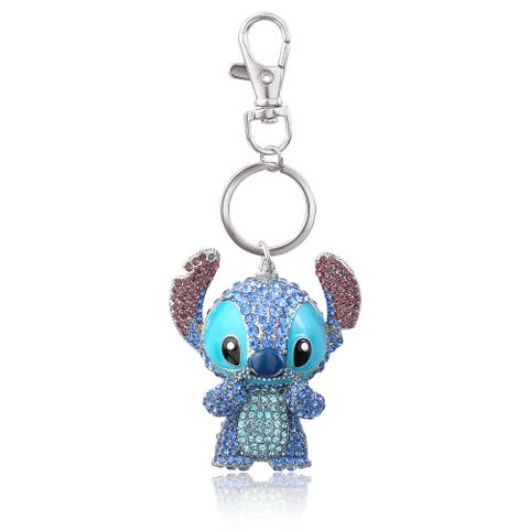 Stitch Pave 3D Bling Keychain Bag Charm
