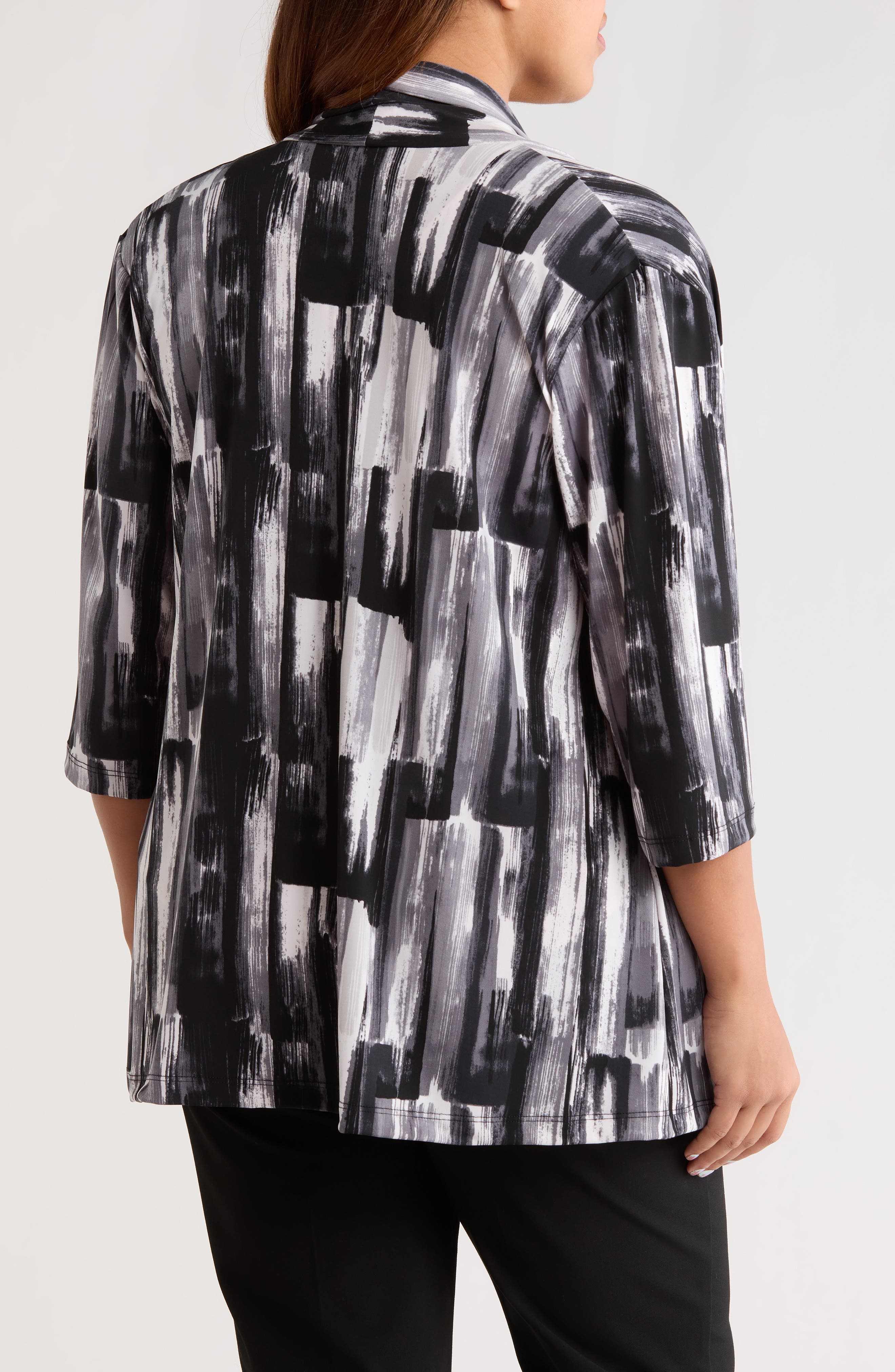 Brushstroke Print Knit Jacket - image 2