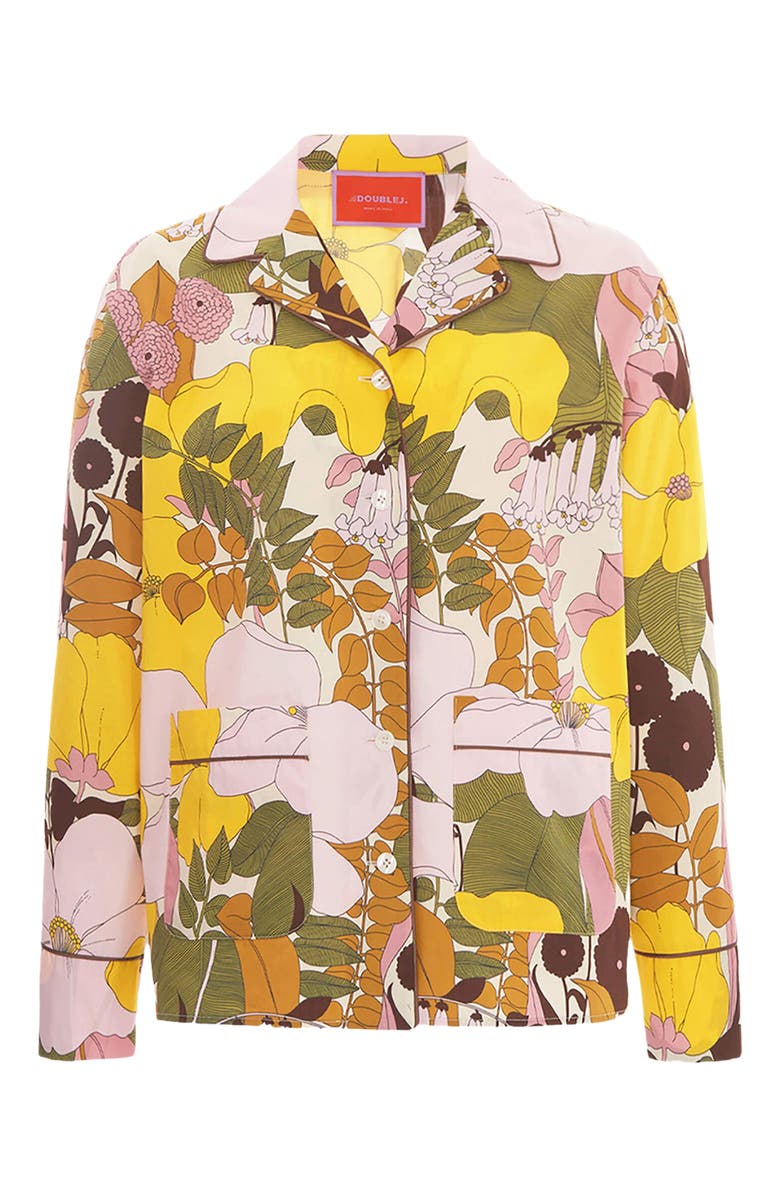 La DoubleJ Pajama Shirt Big Flower Rose Pink, Alternate, color, 