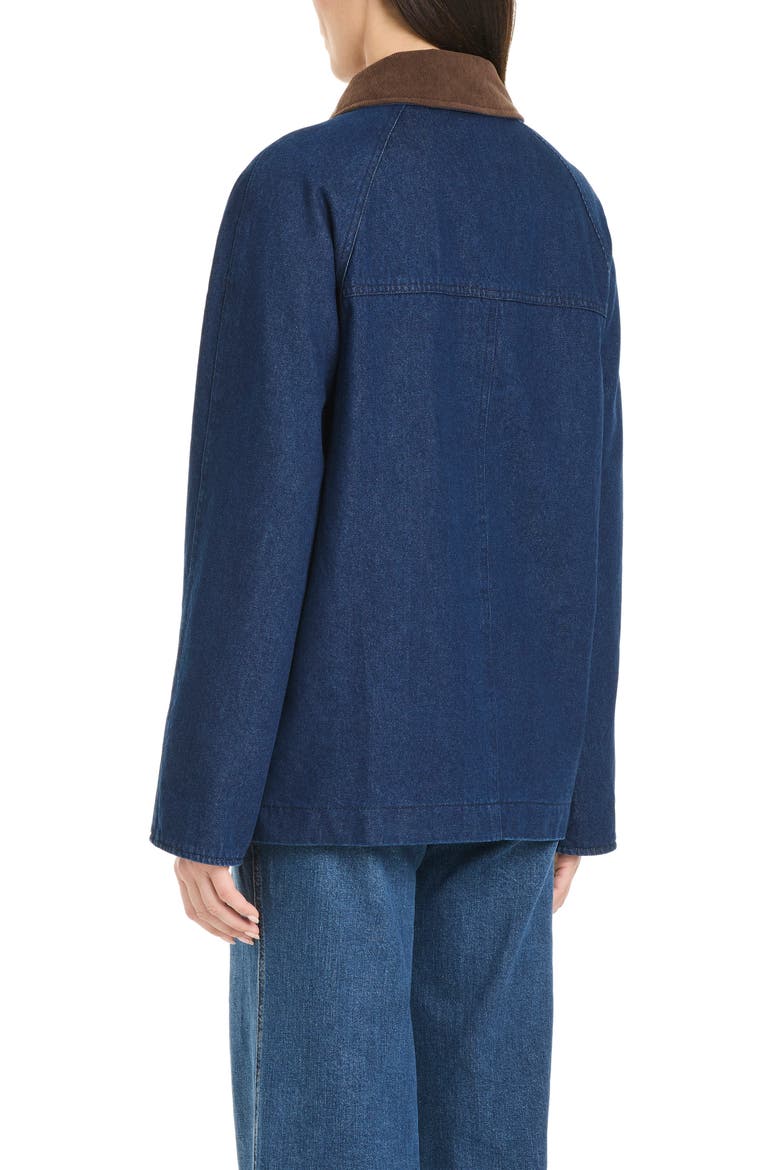 Corduroy-Collared Denim Utility Jacket, Alternate, color, NAVY DENIM