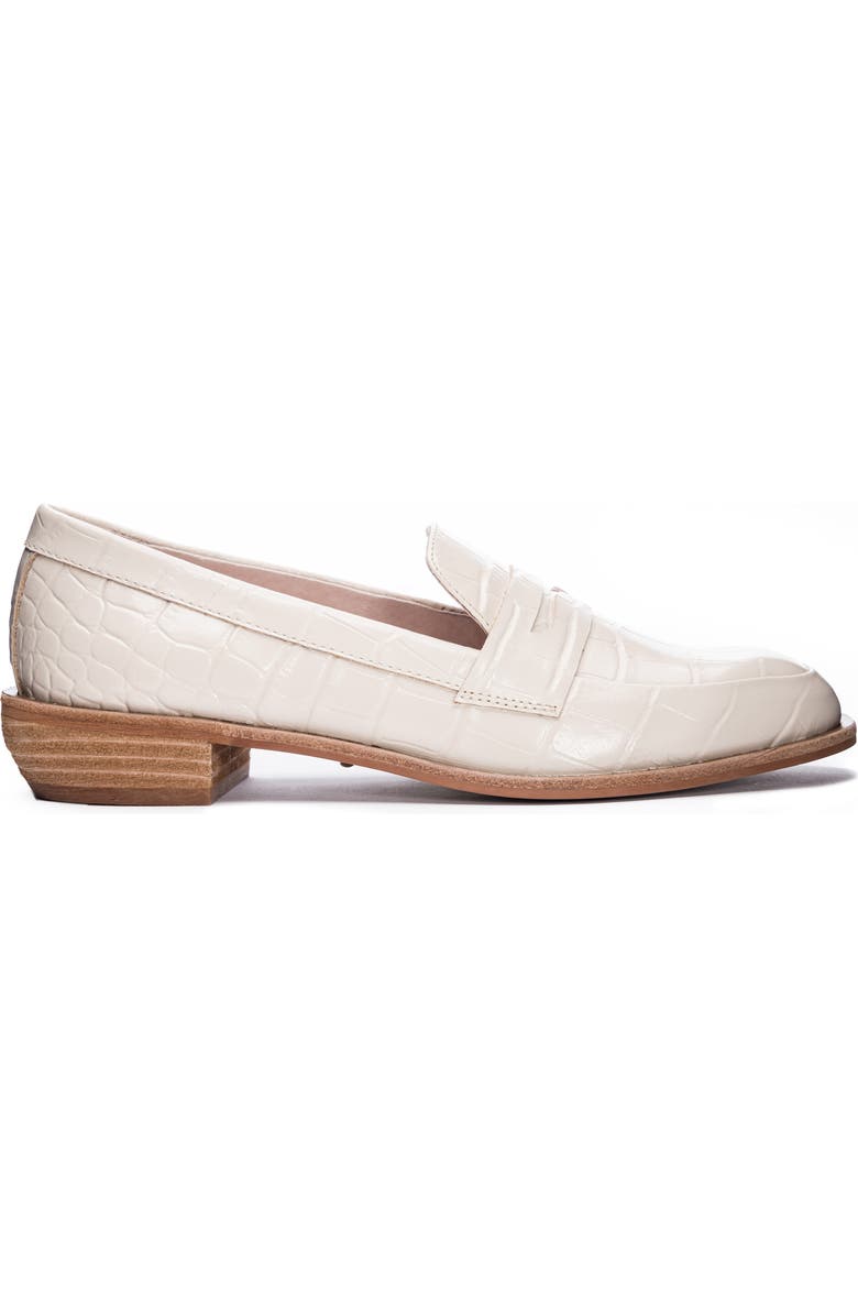 42 Gold Yasmeen Croc Embossed Penny Loafer, Alternate, color,