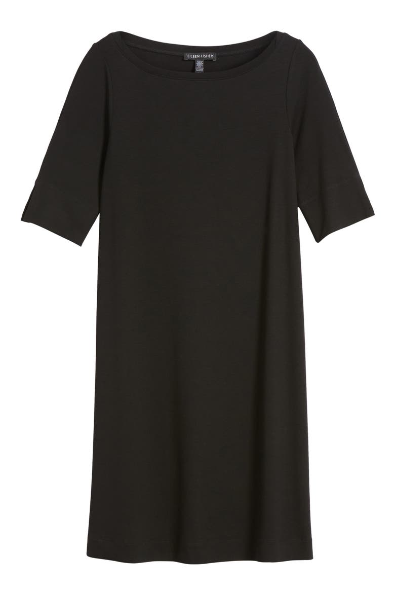 Jersey Shift Dress, Alternate, color, BLACK