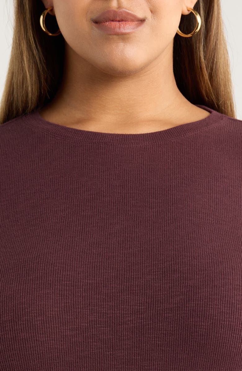 Treasure & Bond Crewneck Knit Top, Alternate, color, Burgundy Fudge