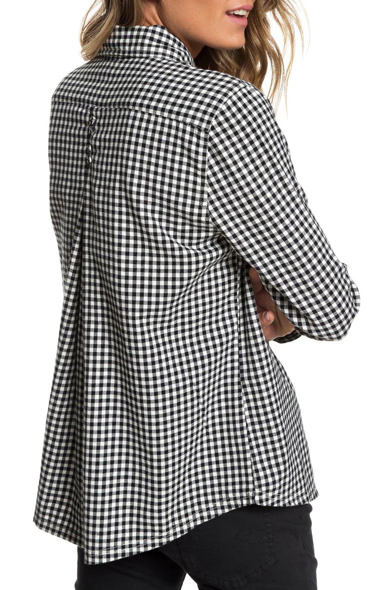 Roxy Concrete Streets Gingham Flannel Shirt, Alternate, color,
