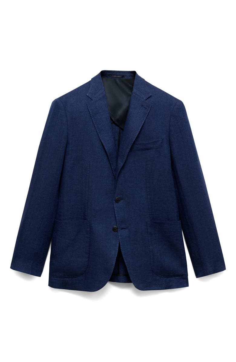 MANGO Salerno Linen Sport Coat, Alternate, color, Indigo Blue