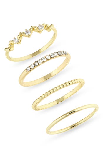COVET COVET SET OF 4 CRYSTAL STACKABLE RINGS 