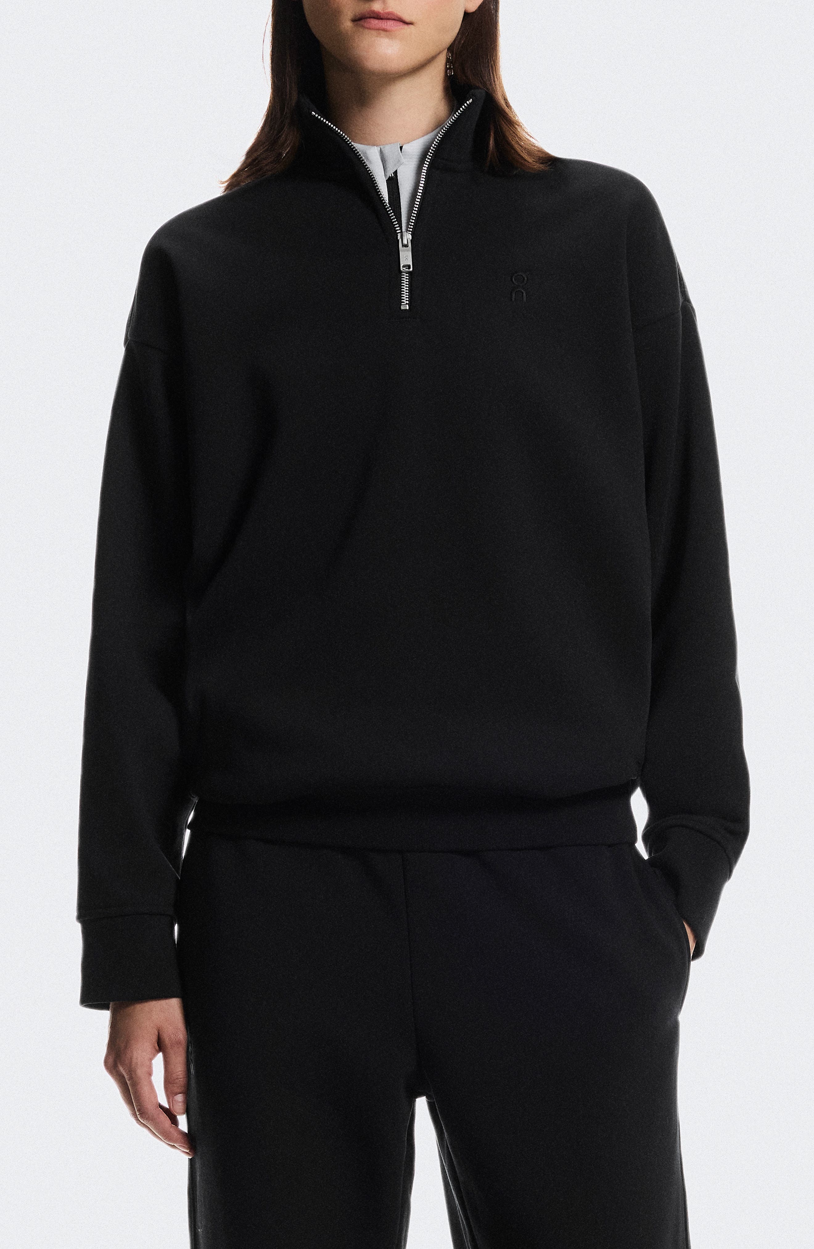 On Club Collective Quarter Zip Sweatshirt In Black