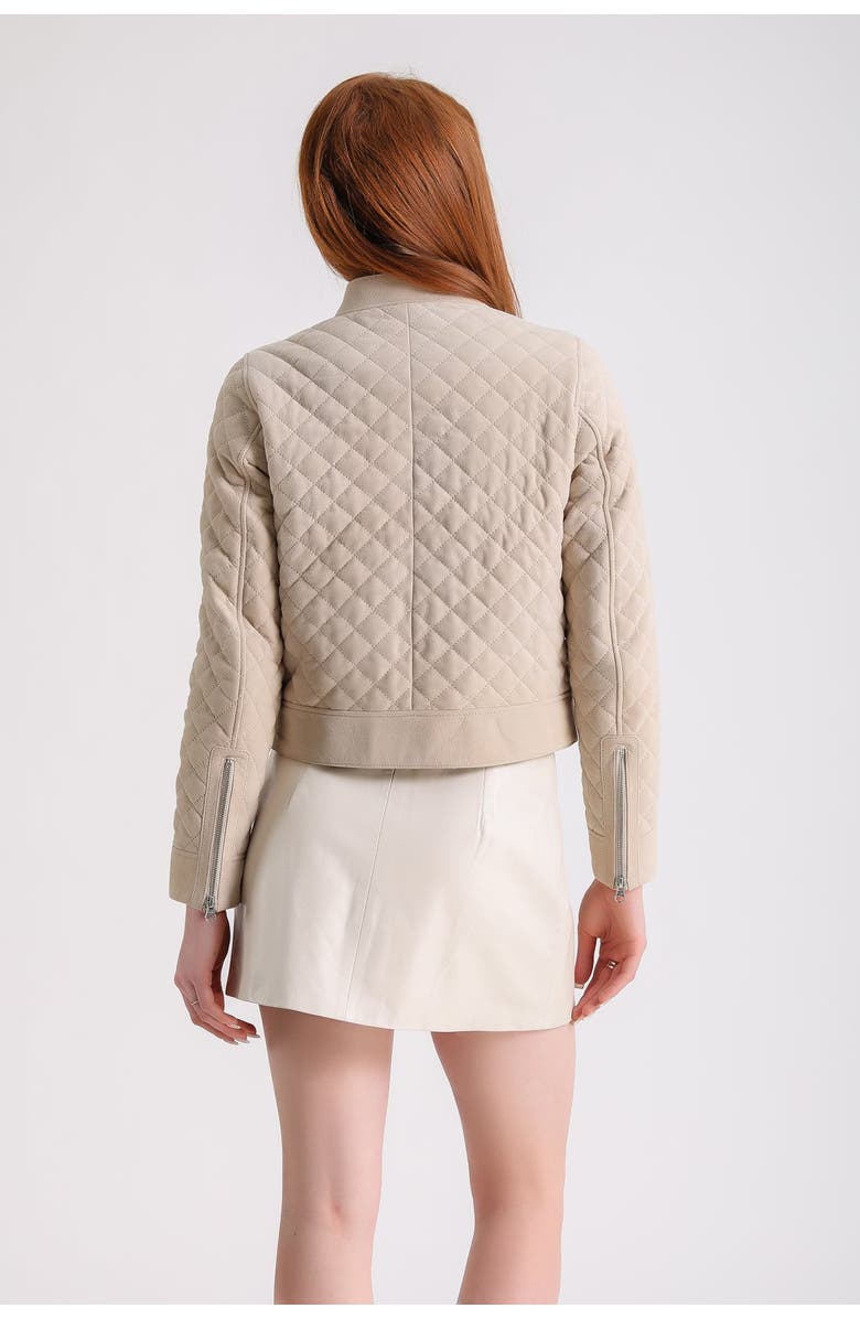 Furniq UK Lauren Suede Jacket, Alternate, color, Beige