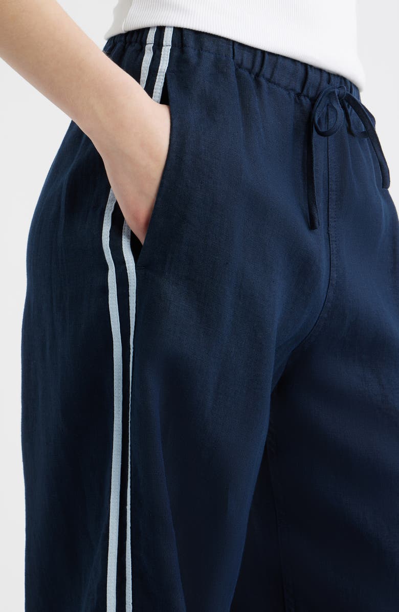 Madewell Pull-On Linen Pants, Alternate, color, Classic Navy