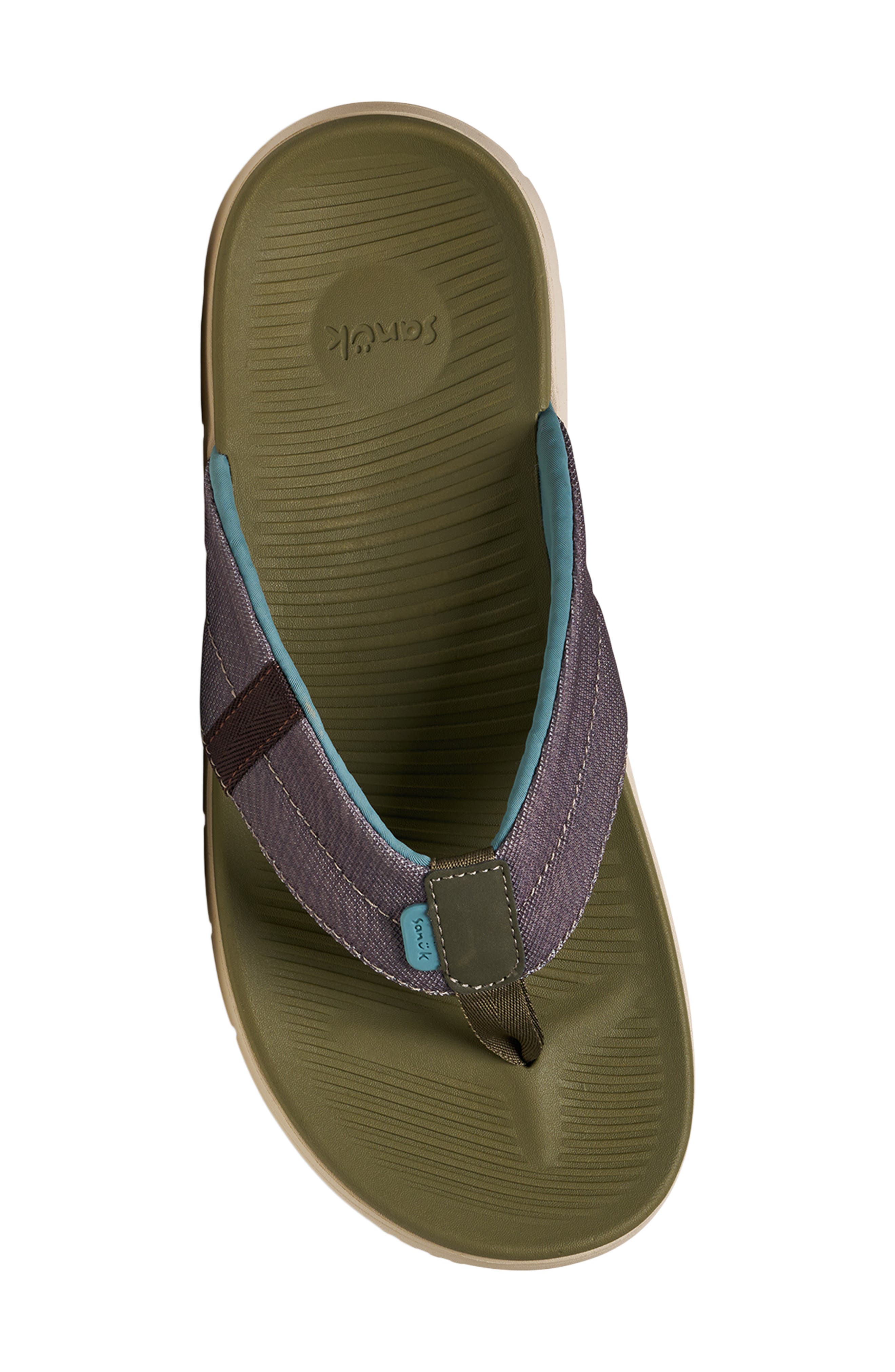Beer Foamie Flip Flop, Alternate, color, BURNT OLIVE