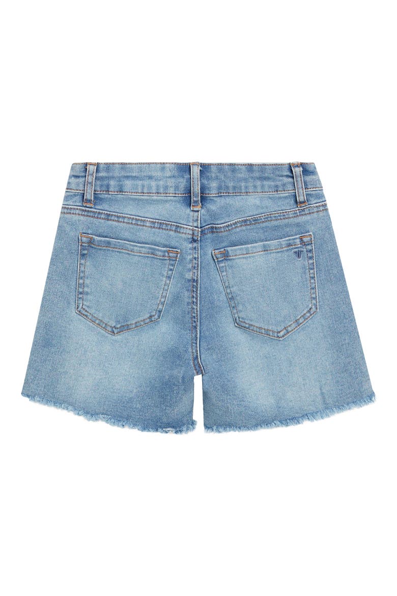 Kids' Floral Patch Denim Cutoff Shorts, Alternate, color, INDIGO