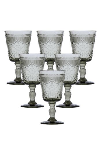 Fortessa Debutante Set Of 6 Goblet Glasses In Gray