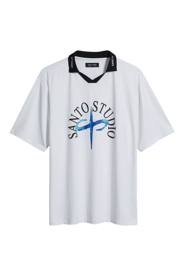 Curved Logo Club Jersey Polo, Alternate, color, WHITE