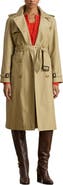 Lauren Ralph Lauren Double Breasted Cotton Blend Trench Coat