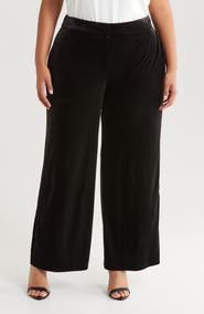 Tahari ASL Velvet Wide Leg Pants