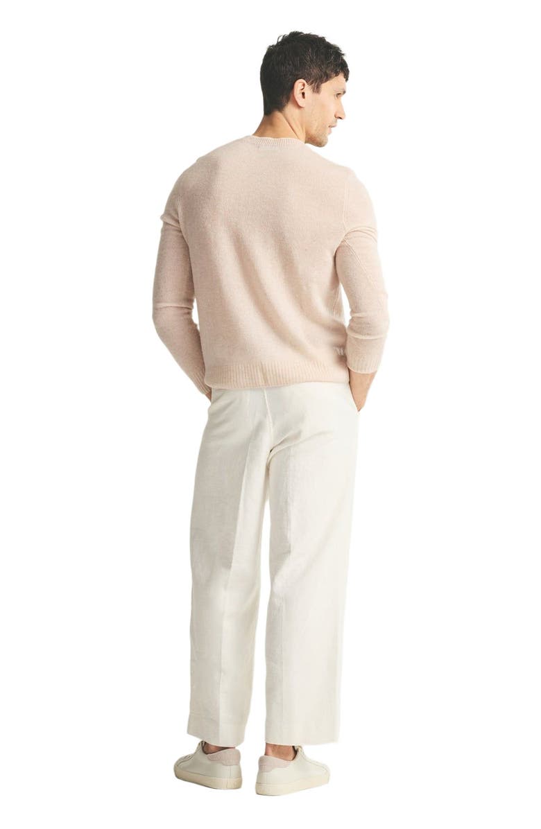 NAADAM Lightweight Cashmere Contrast Trim Crewneck Sweater, Alternate, color, Light Sand