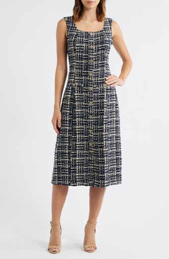 ZOE AND CLAIRE Tweed Fit & Flare Midi Dress