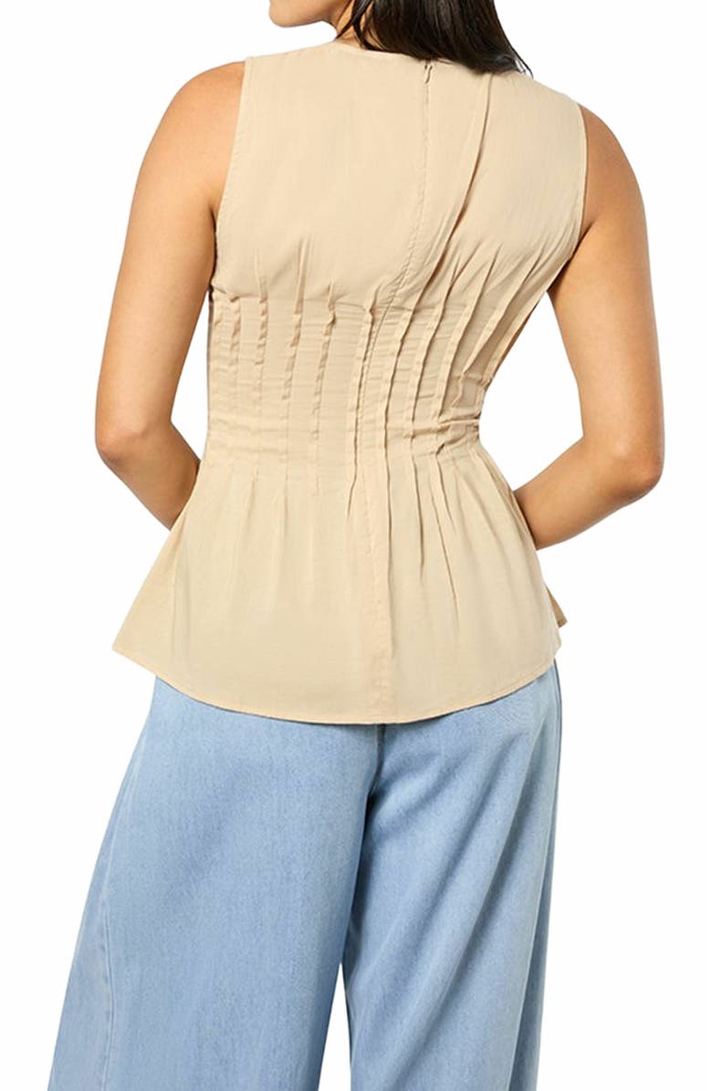 WeWoreWhat Pleated Peplum Top, Alternate, color, Beige