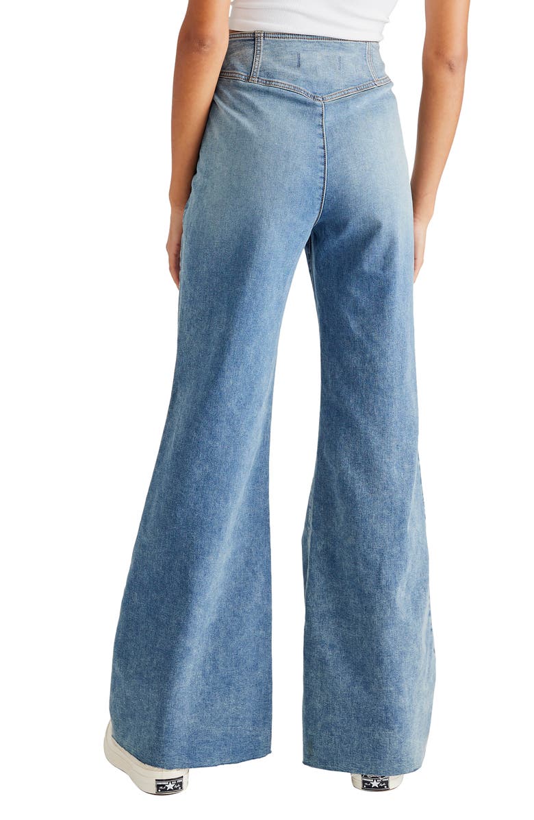 Free People Wild Honey Curvy Wide Leg Jeans, Alternate, color,