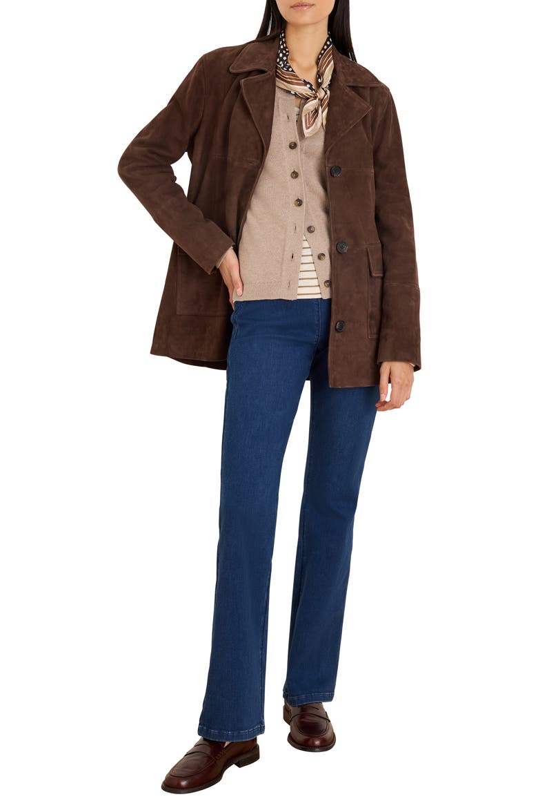 Mod Suede Coat, Alternate, color, CHOCOLATE