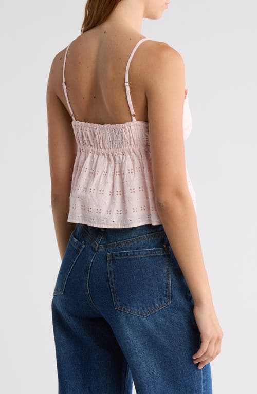 Abound Pretty Eyelet Peplum Cami In Pink Balm