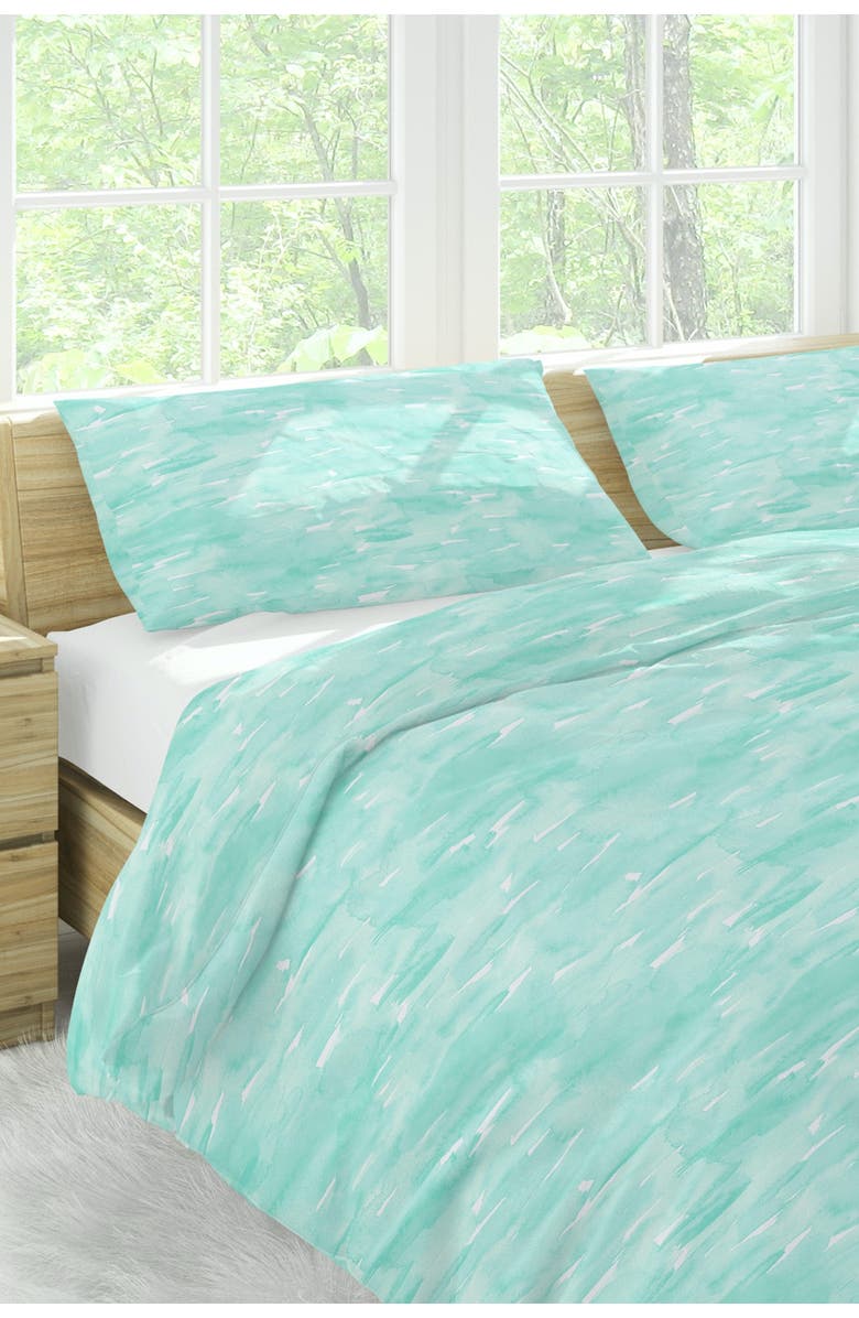 MELANGE HOME 300 Thread Count Sleepy Turquoise Wash Full-Queen Duvet Set, Main, color, 