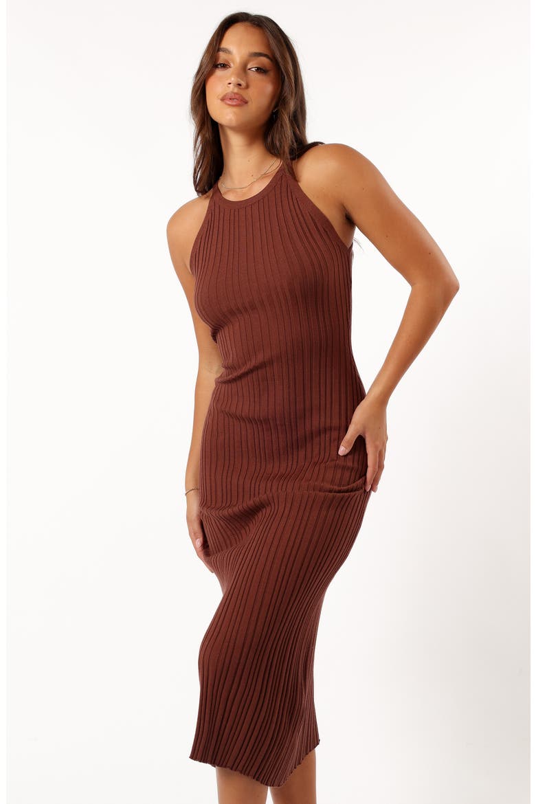 Brighton Sleeveless Ribbed Sweater Dress, Alternate, color, CHOCOLATE BROWN