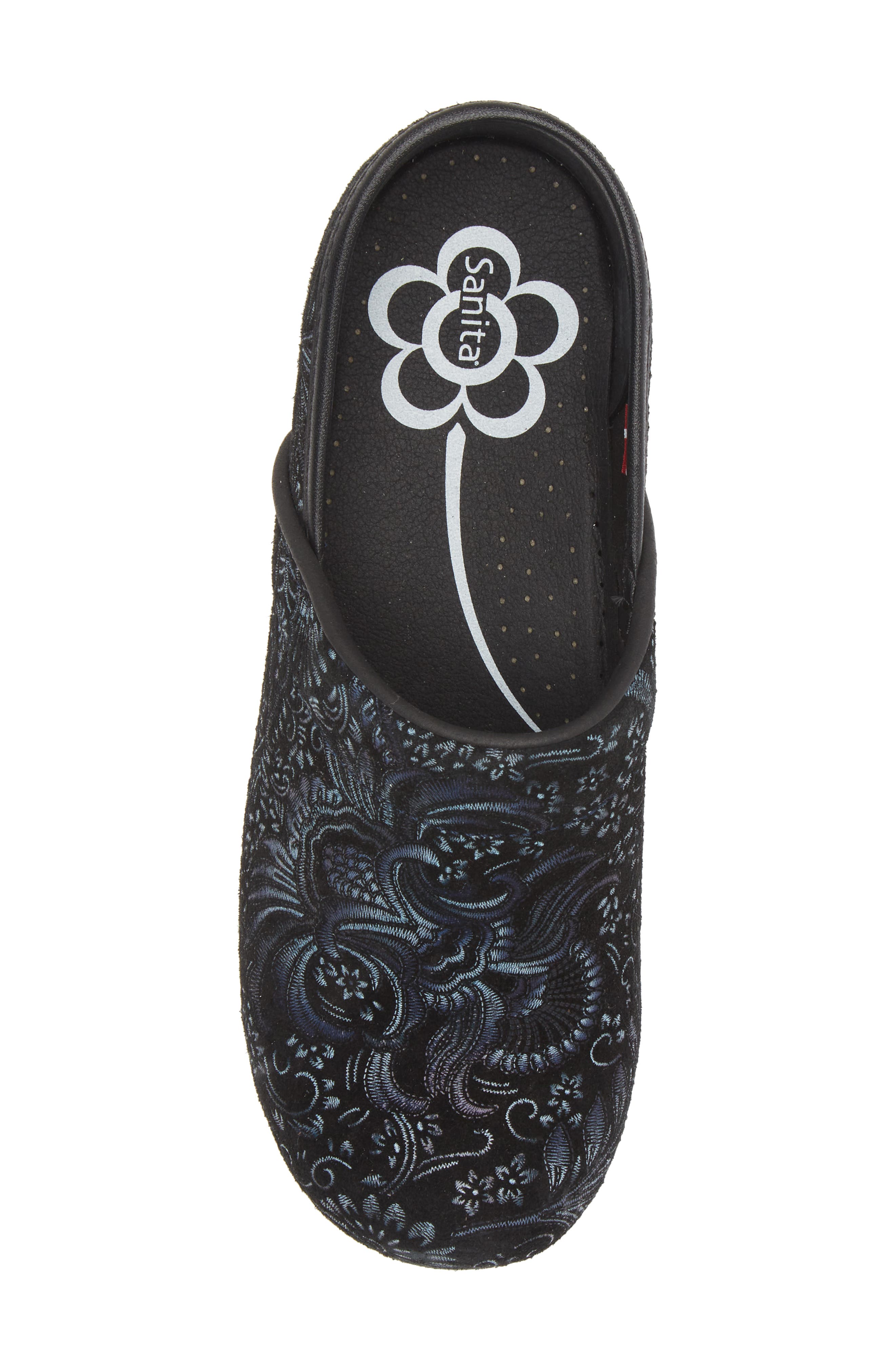 Sanita Boteh Paisley Print Clog, Alternate, color, Blue Paisley