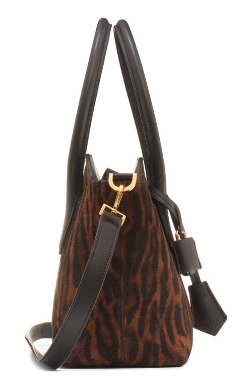 Tom Ford Medium Alexander Suede Tote In Brown