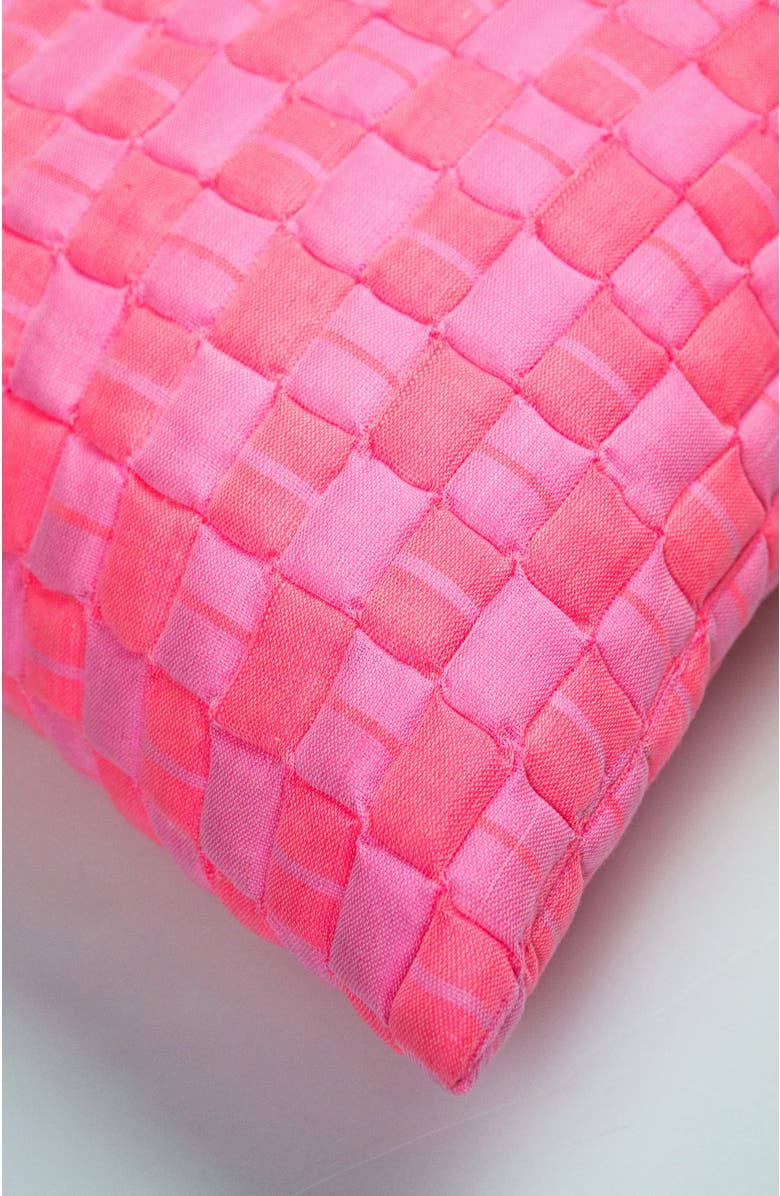 Archive New York Quilted Sujani Neon Pink Throw Pillow, Alternate, color, Pink