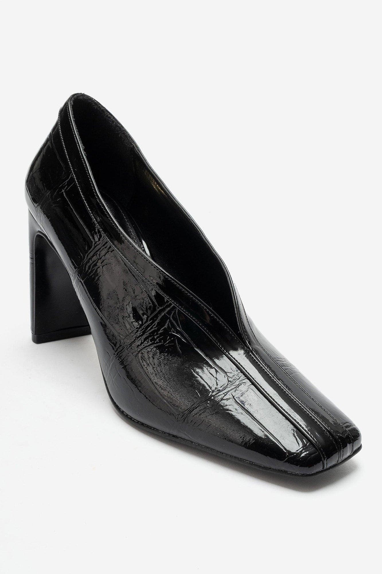 Nore Block Heel Square Toe Pump, Main, color, Black Print