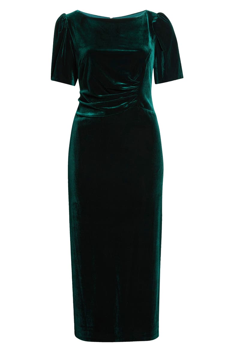 Boatneck Velvet Gown, Main, color, HUNTER
