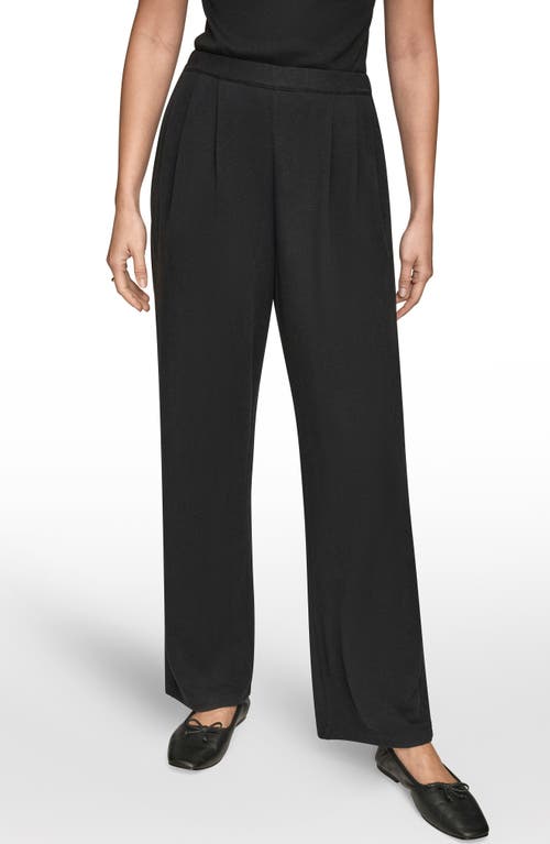 Donna Karan New York High Waist Wide Leg Pull-on Pants In Black