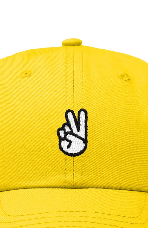 Shop Dalix Peace Sign Embroidered Dad Hat In Gold