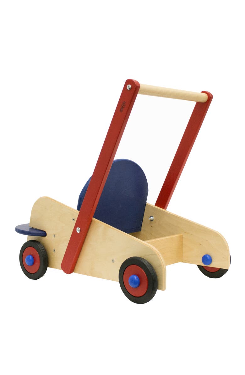 HABA Walker Wagon - Wooden Baby Push Walker, Sit to Stand Walker for Baby Learning to Walk, Push Toys for Toddlers 1-3 with Seat & Storage, 10 Months+, Alternate, color, Multi