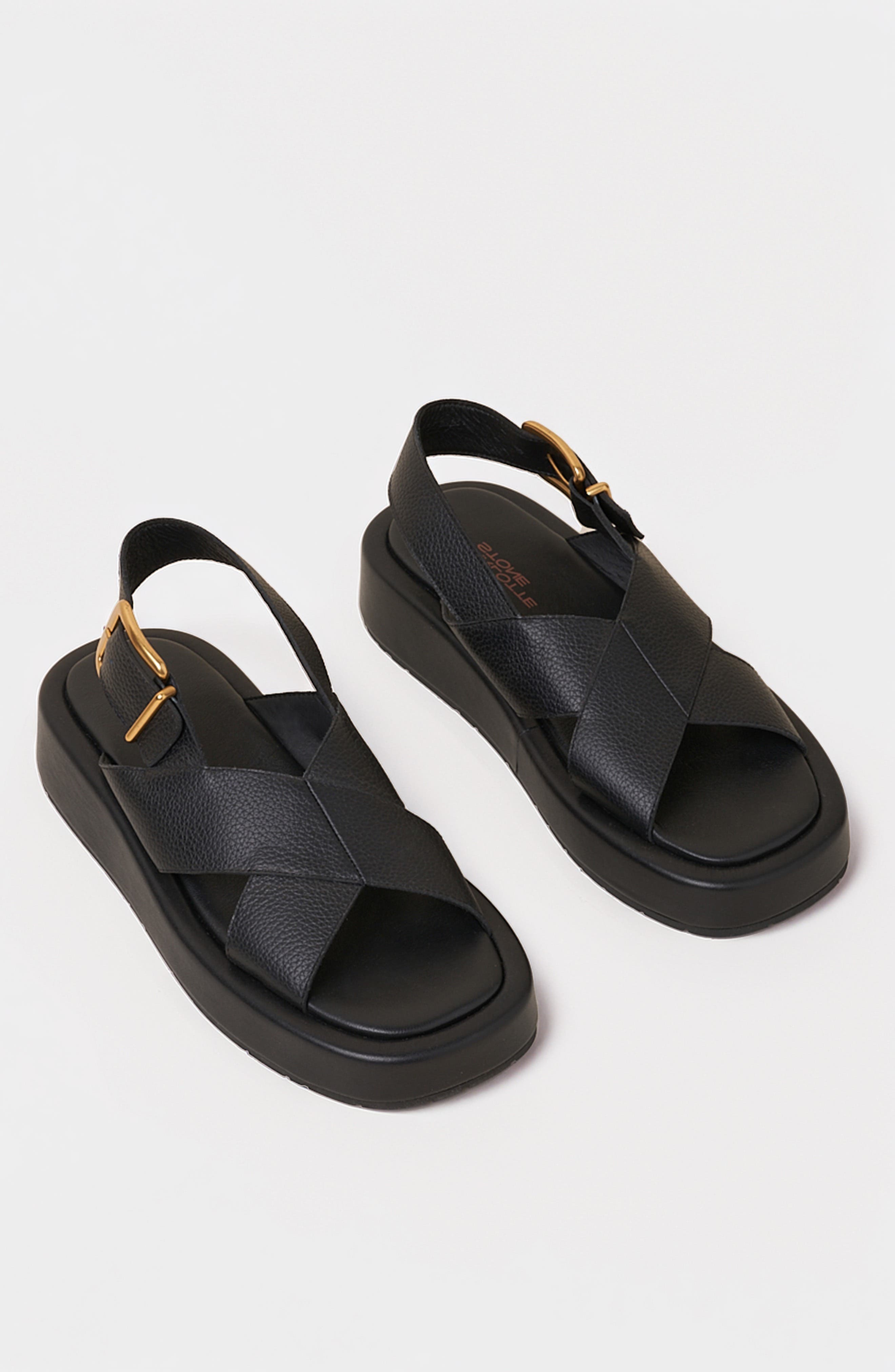 Charlotte Stone Anto Slingback Flatform Sandal, Main, color, Black