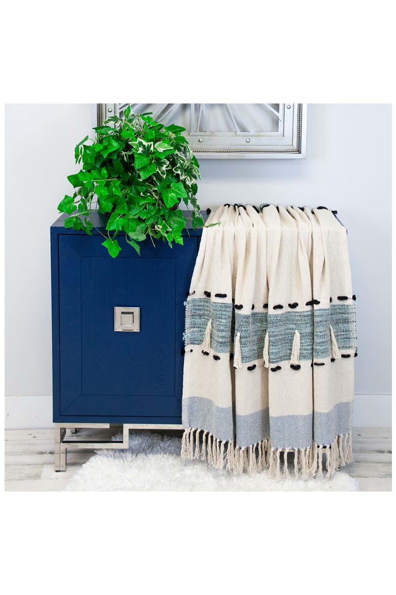 Inca Fringe Throw Blanket, Alternate, color, BLUE