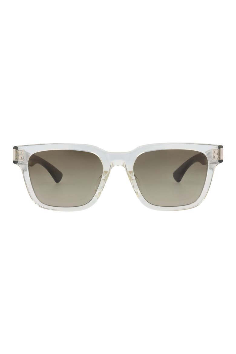Gender Inclusive 53mm Gradient Square Sunglasses, Main, color, CRYSTAL CRYSTAL GREEN