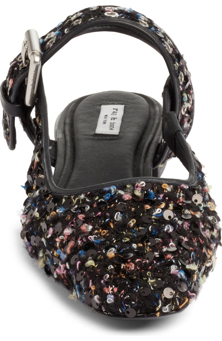 rag & bone Astra Sequin Slingback Flat, Alternate, color, Blackmult