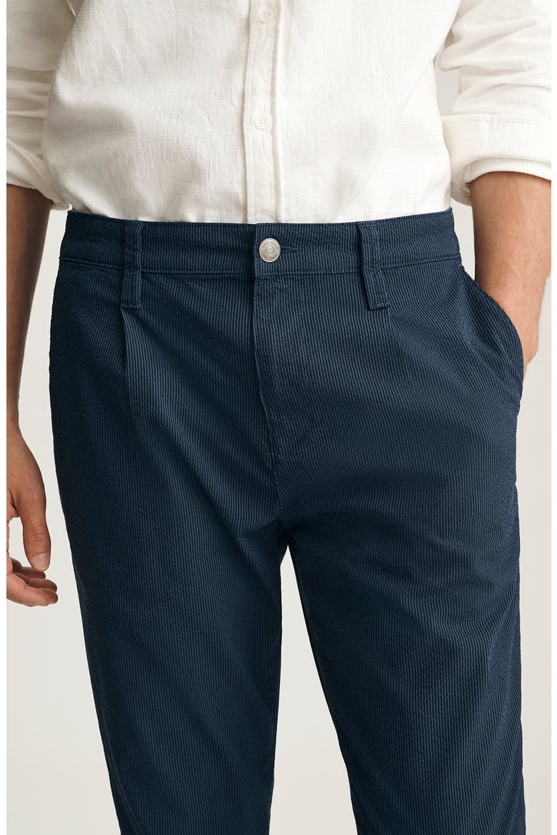 Will Pleated Cotton Blend Pants, Alternate, color, NAVY STRIPE SEERSUCK
