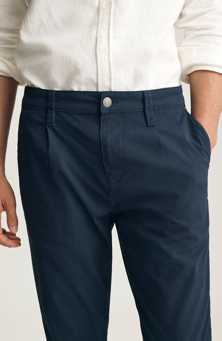 Mavi Jeans <p>Will Pleated Cotton Blend Pants</p>, Alternate, color, Navy Stripe Seersuck