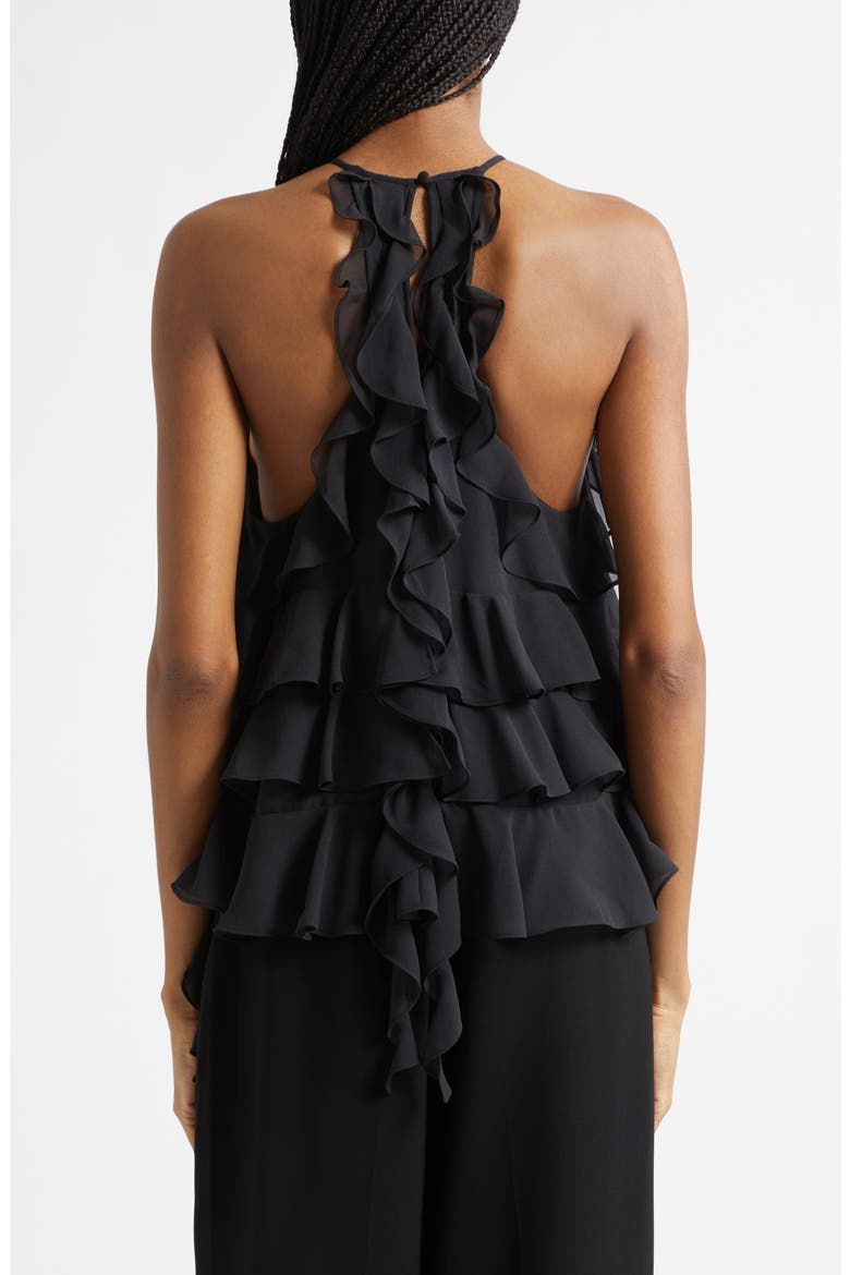 Iska Ruffle Sleeveless Top, Alternate, color, BLACK