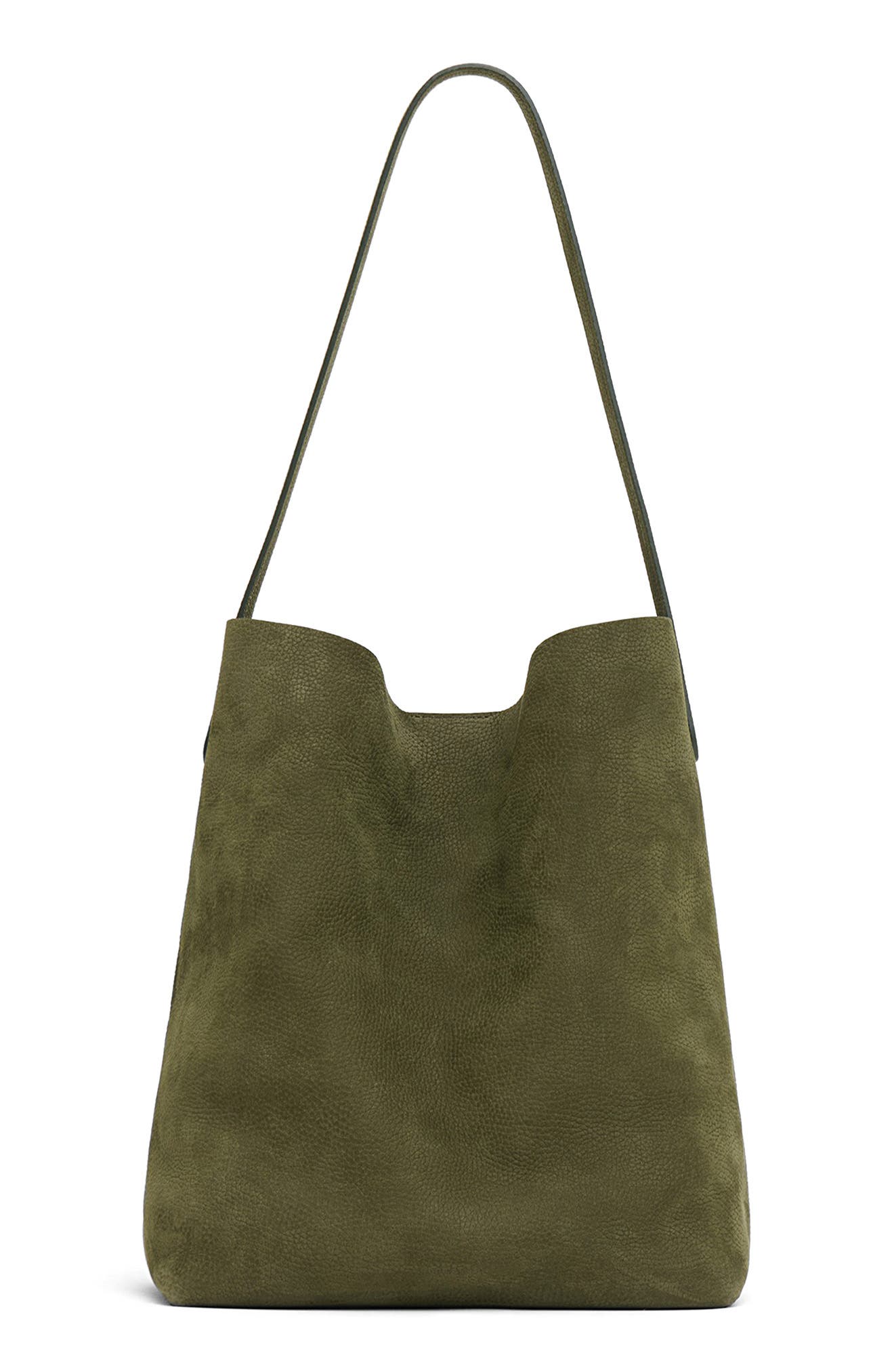 Mansur Gavriel Everyday Cabas Suede Tote, Main, color, Algae